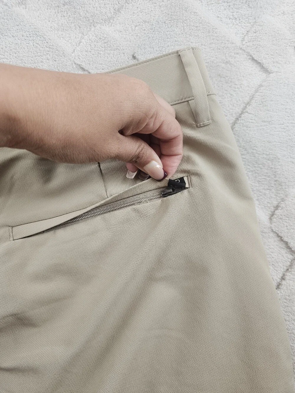 Banana Republic Traveler Pant Mens 38x34 Chino Tech Flat Front Beige